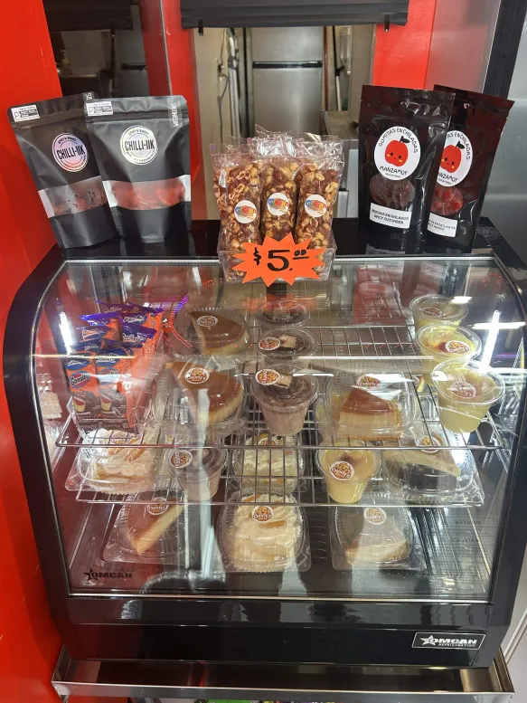 Fresh desserts display case